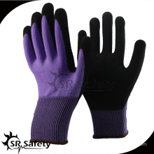 SRSAFETY 2016 new style 13 guage nylon spandex nitrile foam glove breathable,Sandy finish,working gloves